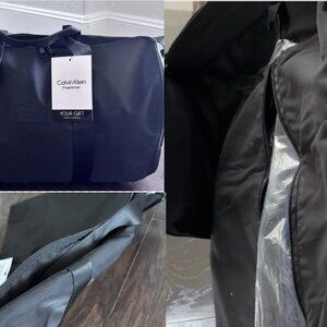 Calvin Klein Elegant Black Duffel Bag - with built-in hanger for VEST SUIT